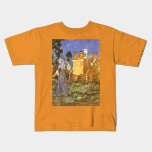 Vintage Fairy Tales, Cinderella in Her Golden Coach Kids T-Shirt